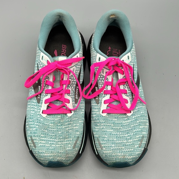 Brooks Ghost 14 Running Shoes -Teal-Pink-Women’s Size 8-Soft Cushioning - Picture 5 of 9